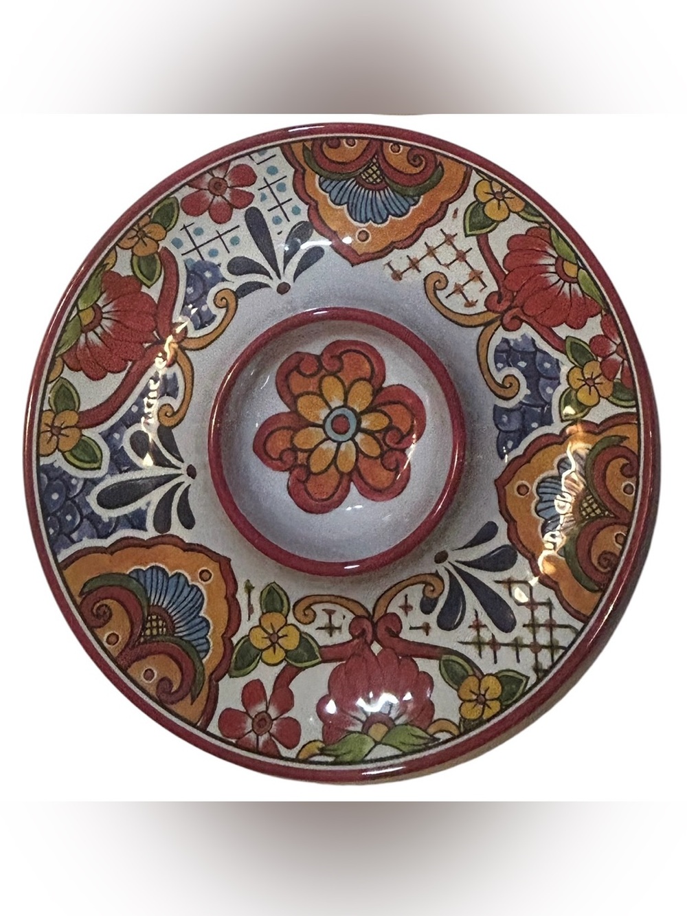 Prepara Taco Carousel Melamine Chip & Dip Plate | Colorful Fiesta Serving Tray |
